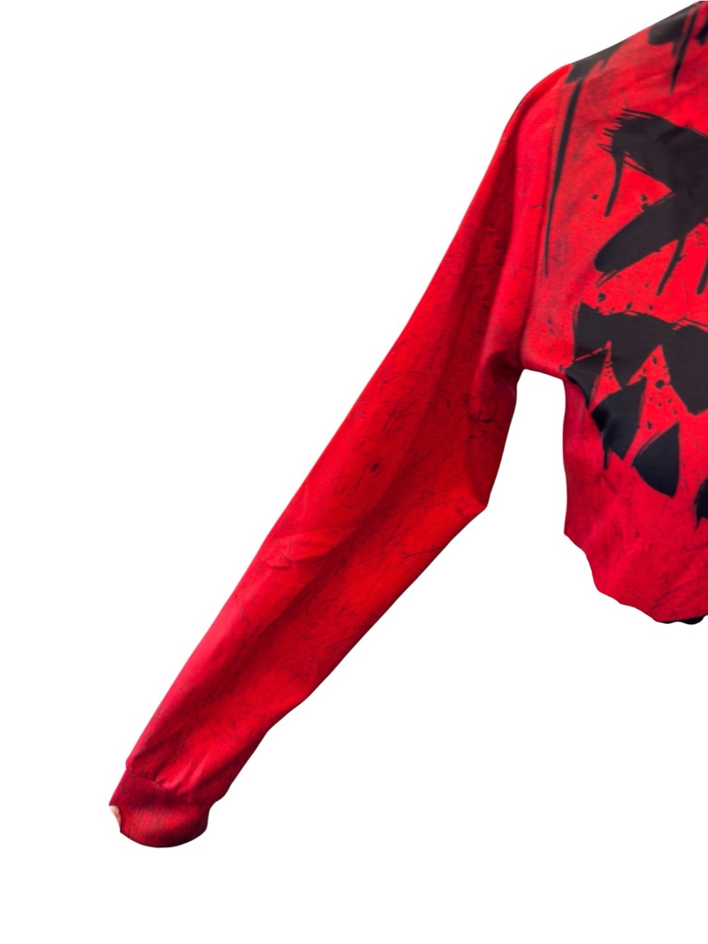 Youth Large Graphic Hoodie Large Black Red Grunge Streetwear Edgy Aesthetic - Picture 5 of 10